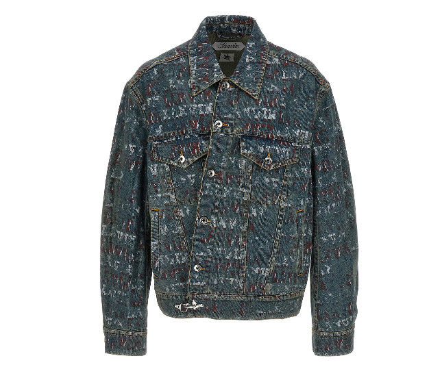 LANVIN    Denim jacket with printed logo