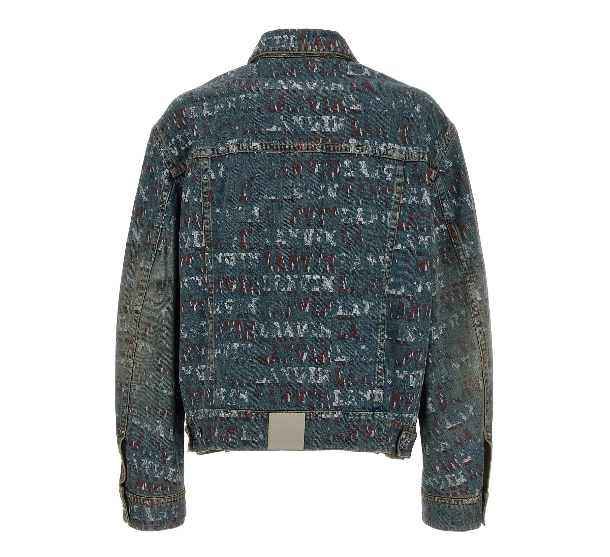 LANVIN    Denim jacket with printed logo