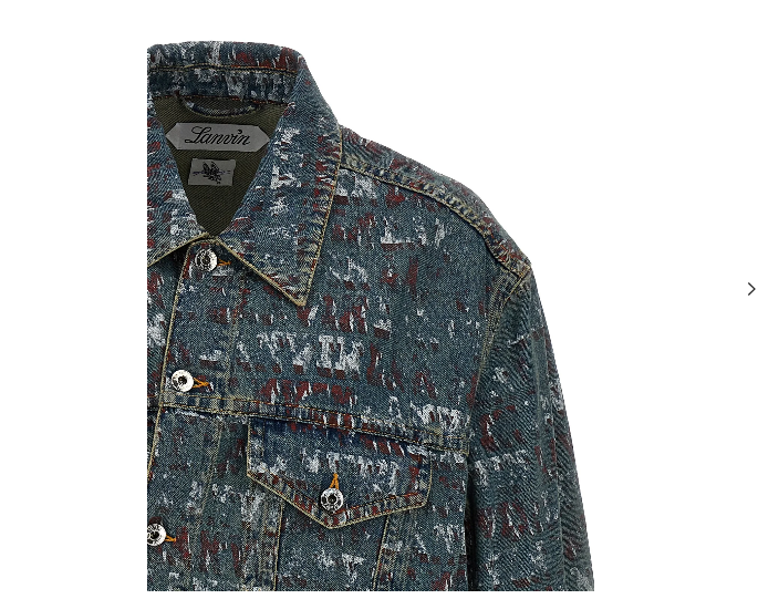 LANVIN    Denim jacket with printed logo