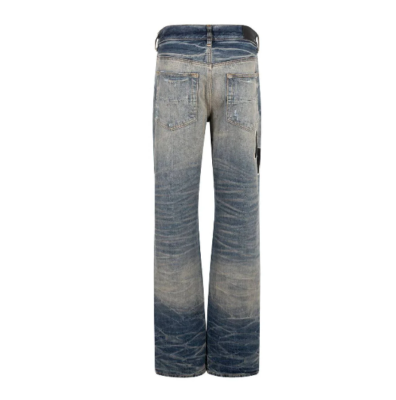 AMIRI    logo patch distressed jeans