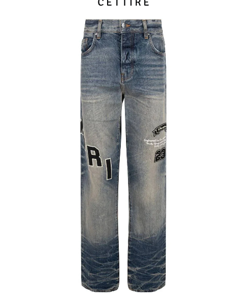 AMIRI    logo patch distressed jeans