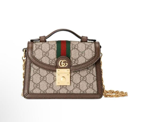 Gucci Ophidia GG Shoulder Bag Mini GG Supreme Canvas Beige/Ebony/Green/Red