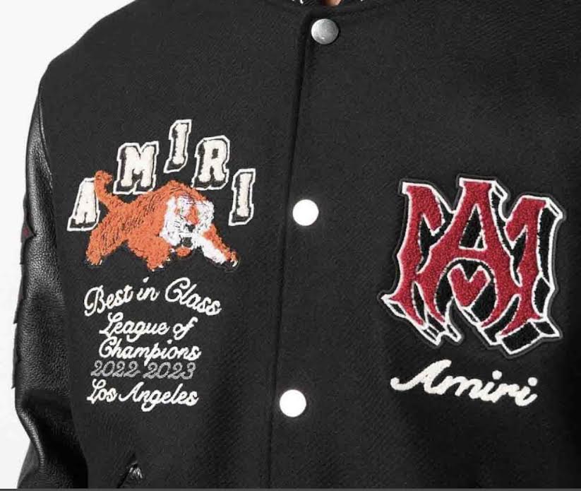 AMIRI   logo-patch varsity jacket