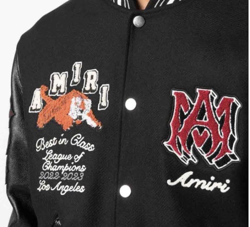 AMIRI   logo-patch varsity jacket