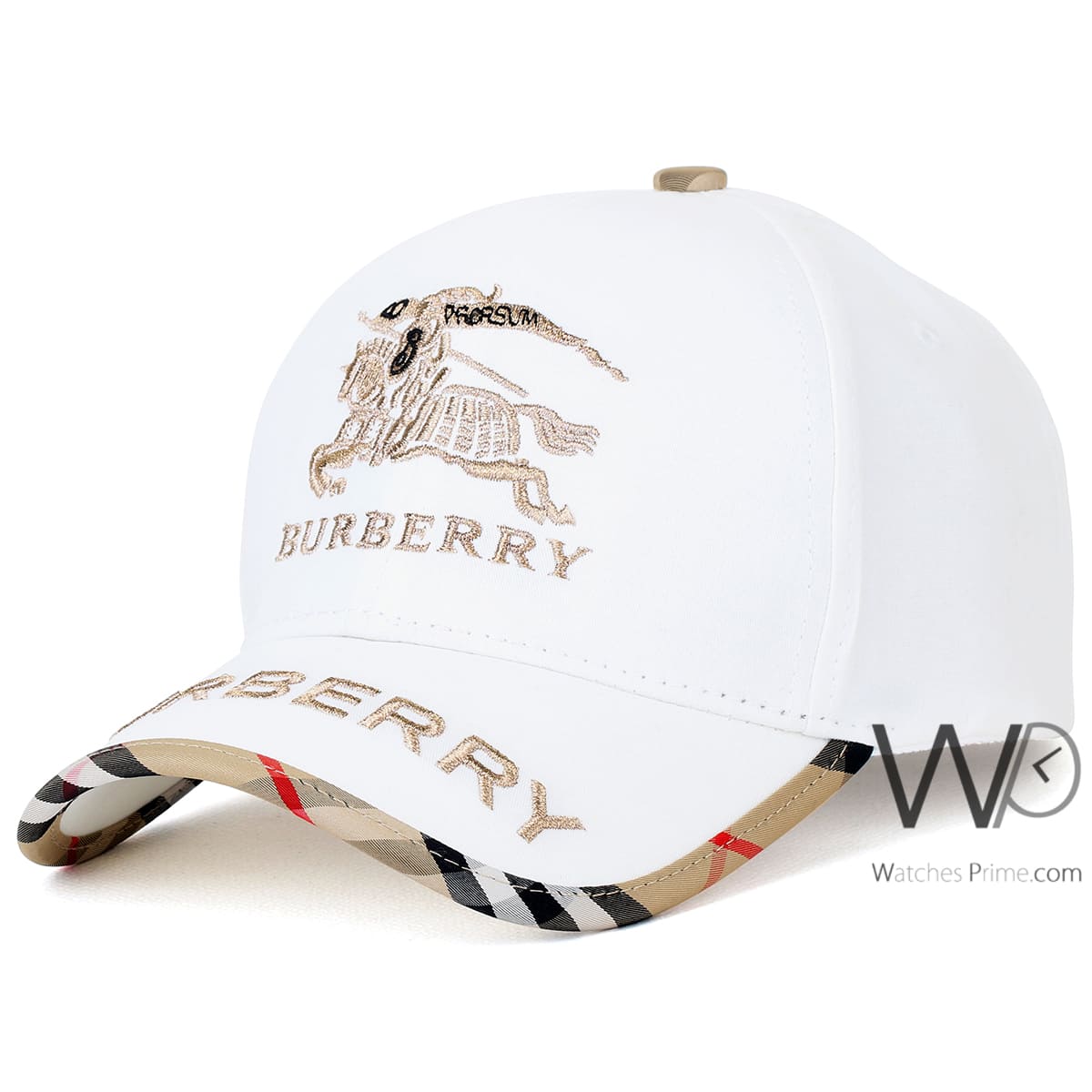 Burberry Baseball White Cap Cotton Hat horse