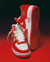 Louis Vuitton Nike Air Force 1 Low By Virgil Abloh White Red