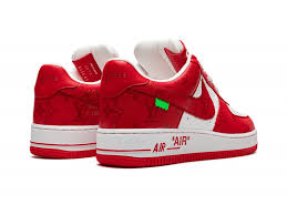 Louis Vuitton Nike Air Force 1 Low By Virgil Abloh White Red