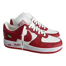 Louis Vuitton Nike Air Force 1 Low By Virgil Abloh White Red