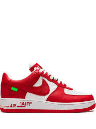 Louis Vuitton Nike Air Force 1 Low By Virgil Abloh White Red