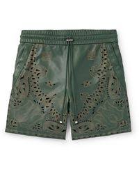 AMIRI  bandana laser-etched leather shorts