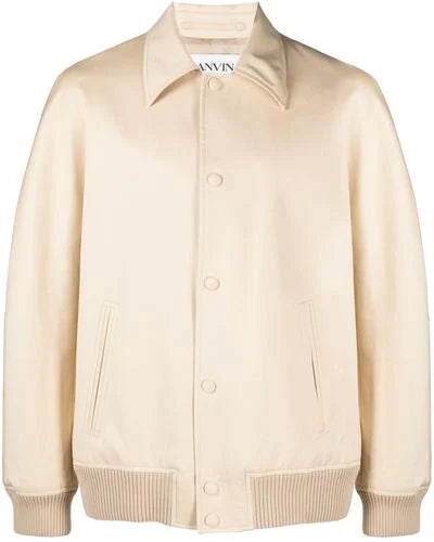 LANVIN   Neutral Satin Bomber Jacket