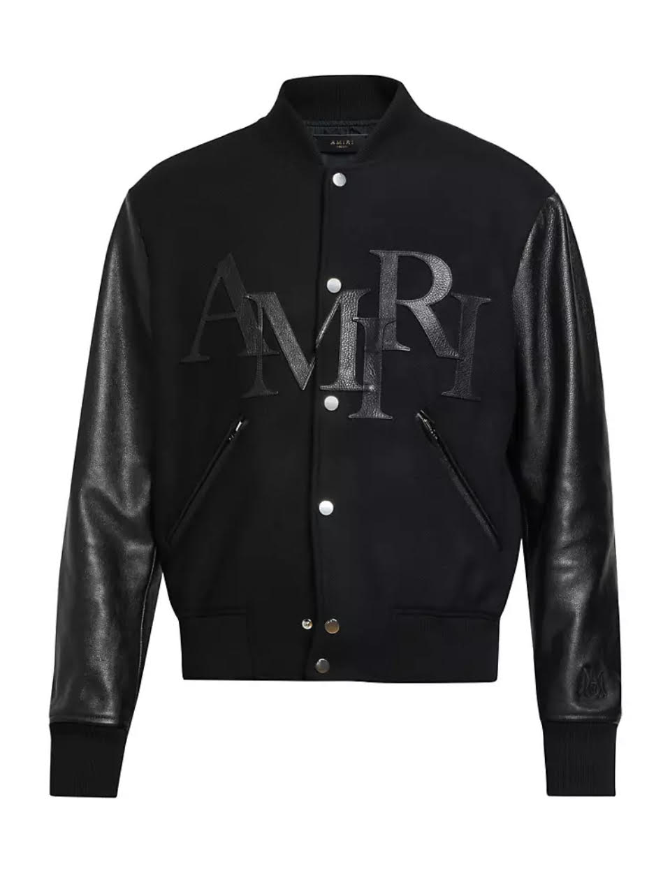 AMIRI  Tiered Logo Button Down Varsity Jacket